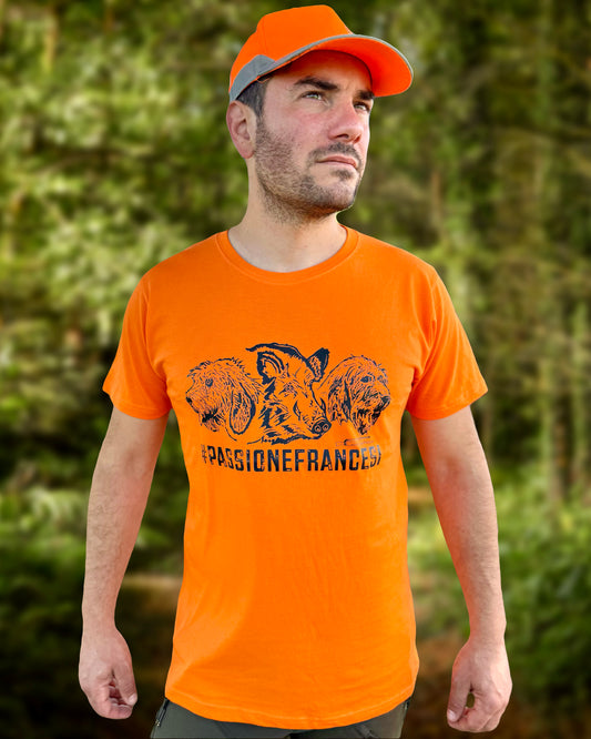 #PASSIONEFRANCESI _ T-SHIRT ORANGE MANICHE CORTE